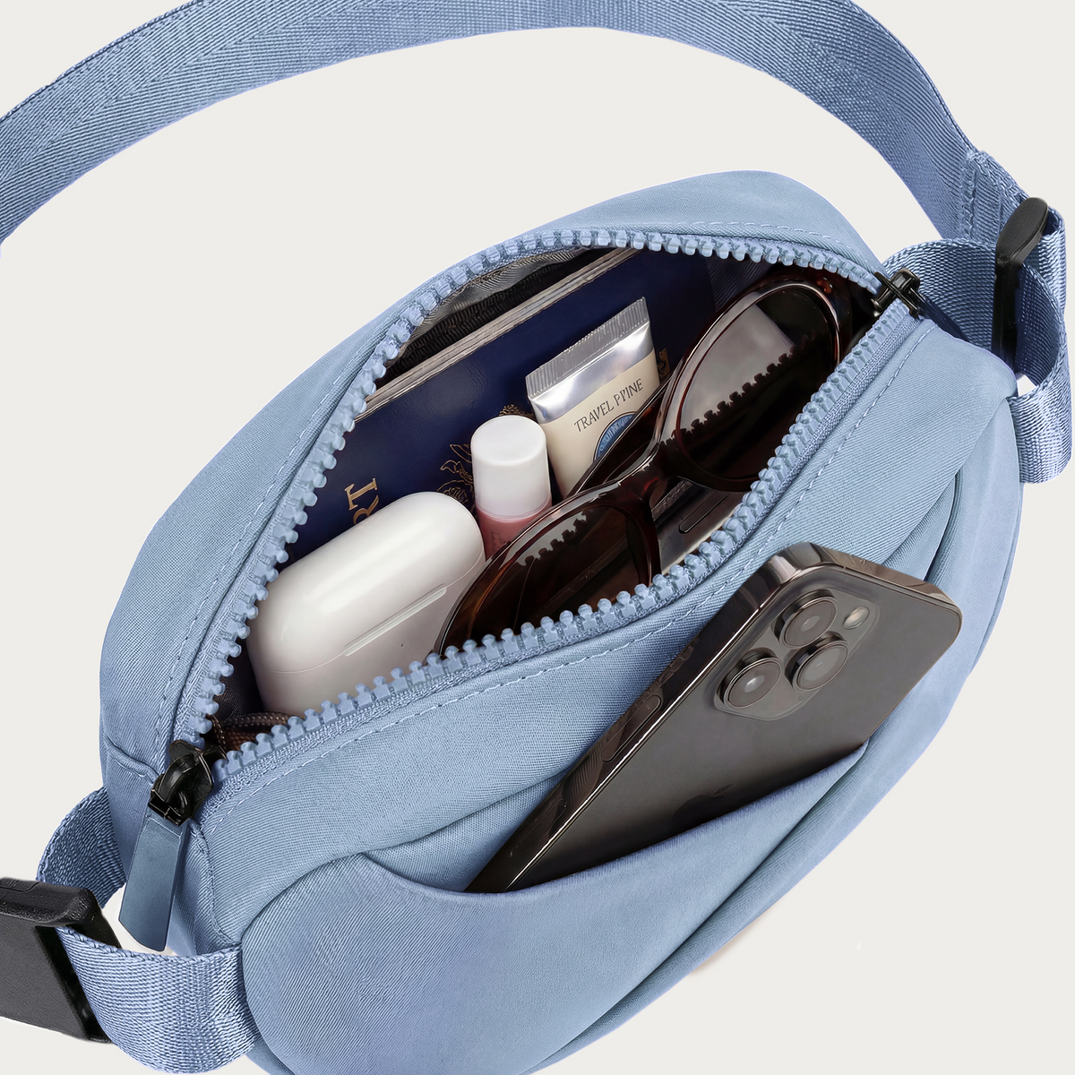 Lux & Nyx Origami Belt Bag and Sling Bag - Cashmere Blue - Packed