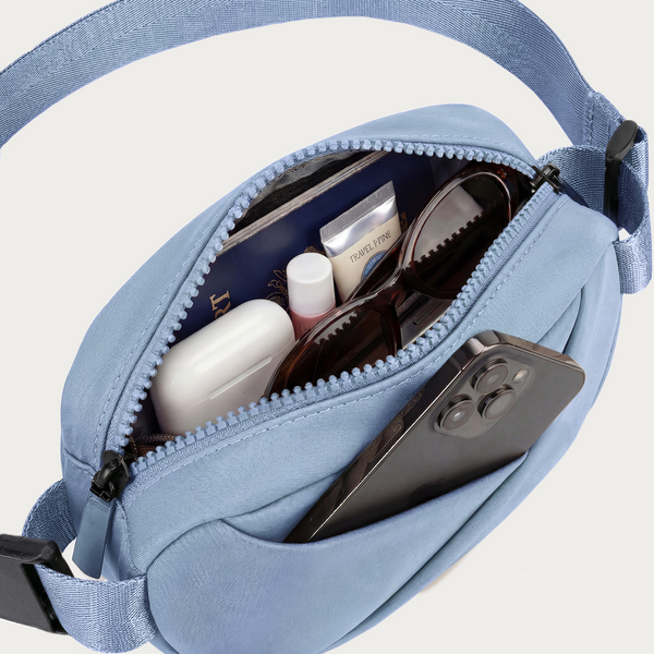 Lux & Nyx Origami Belt Bag and Sling Bag - Cashmere Blue - Packed