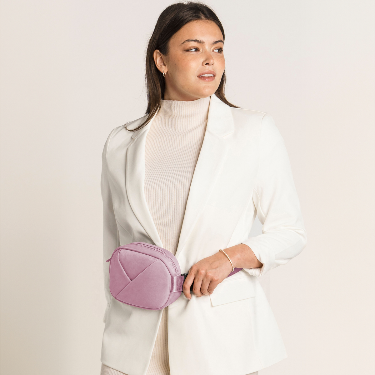 Lux & Nyx Origami Belt Bag and Sling Bag - Hopeful Pink - Modeled