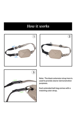 Origami Belt Bag with Extender Strap