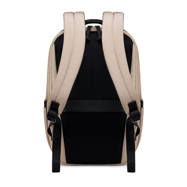 Lux & Nyx Purpose Backpack - 16" Laptop Backpack With Trolley Strap - Light Beige - Backpack Back View