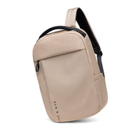 Lux & Nyx Purpose Backpack - 16" Laptop Backpack With Trolley Strap - Light Beige - Backpack Hanging From One of The Straps