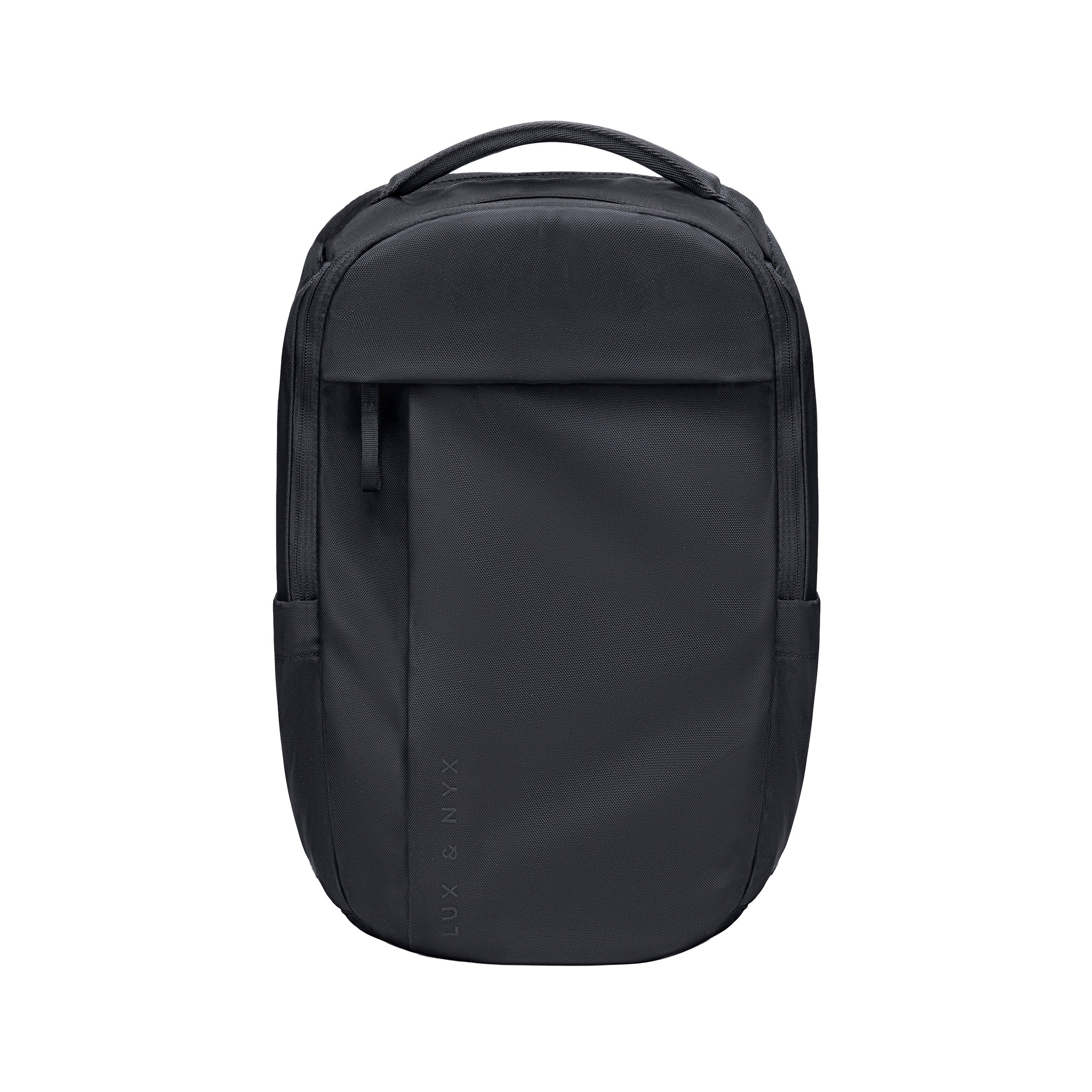 Lux & Nyx Purpose Backpack - 16" Laptop Backpack With Trolley Strap - Black - Backpack Front View