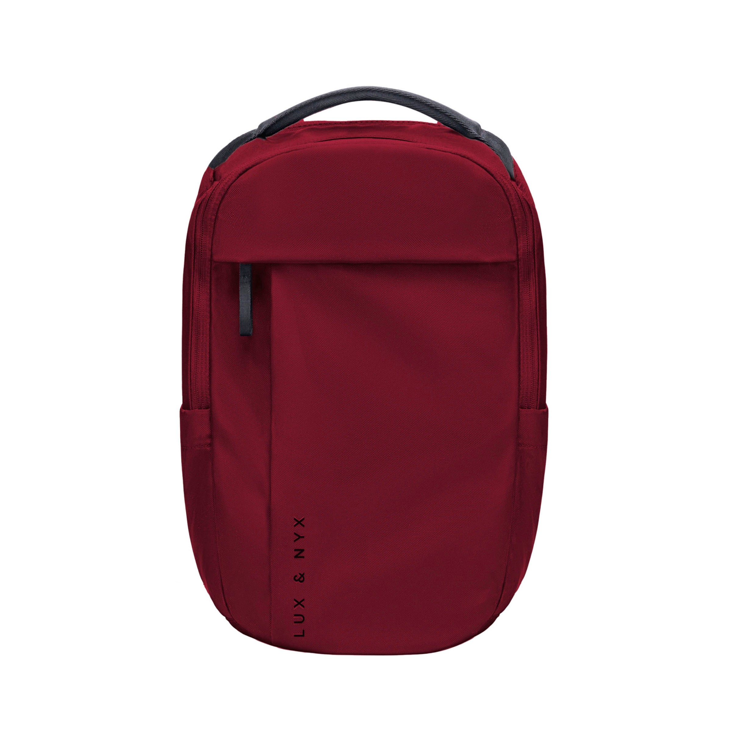 Lux & Nyx Purpose Backpack - 16" Laptop Backpack With Trolley Strap - Crimson Red - Backpack Front View