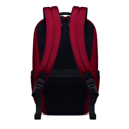 Lux & Nyx Purpose Backpack - 16" Laptop Backpack With Trolley Strap - Crimson Red - Backpack Back View
