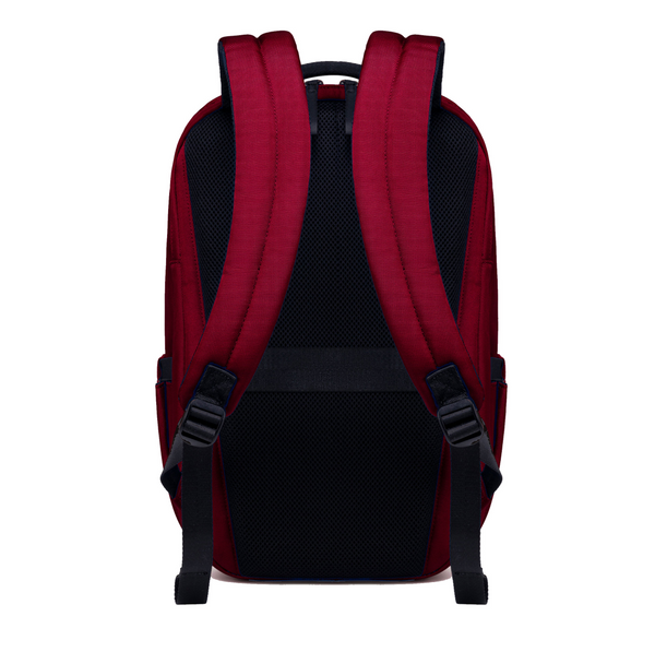 Lux & Nyx Purpose Backpack - 16" Laptop Backpack With Trolley Strap - Crimson Red - Backpack Back View