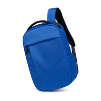 Lux & Nyx Purpose Backpack - 16" Laptop Backpack With Trolley Strap - Electric Blue - Backpack Hanging From One of The Straps