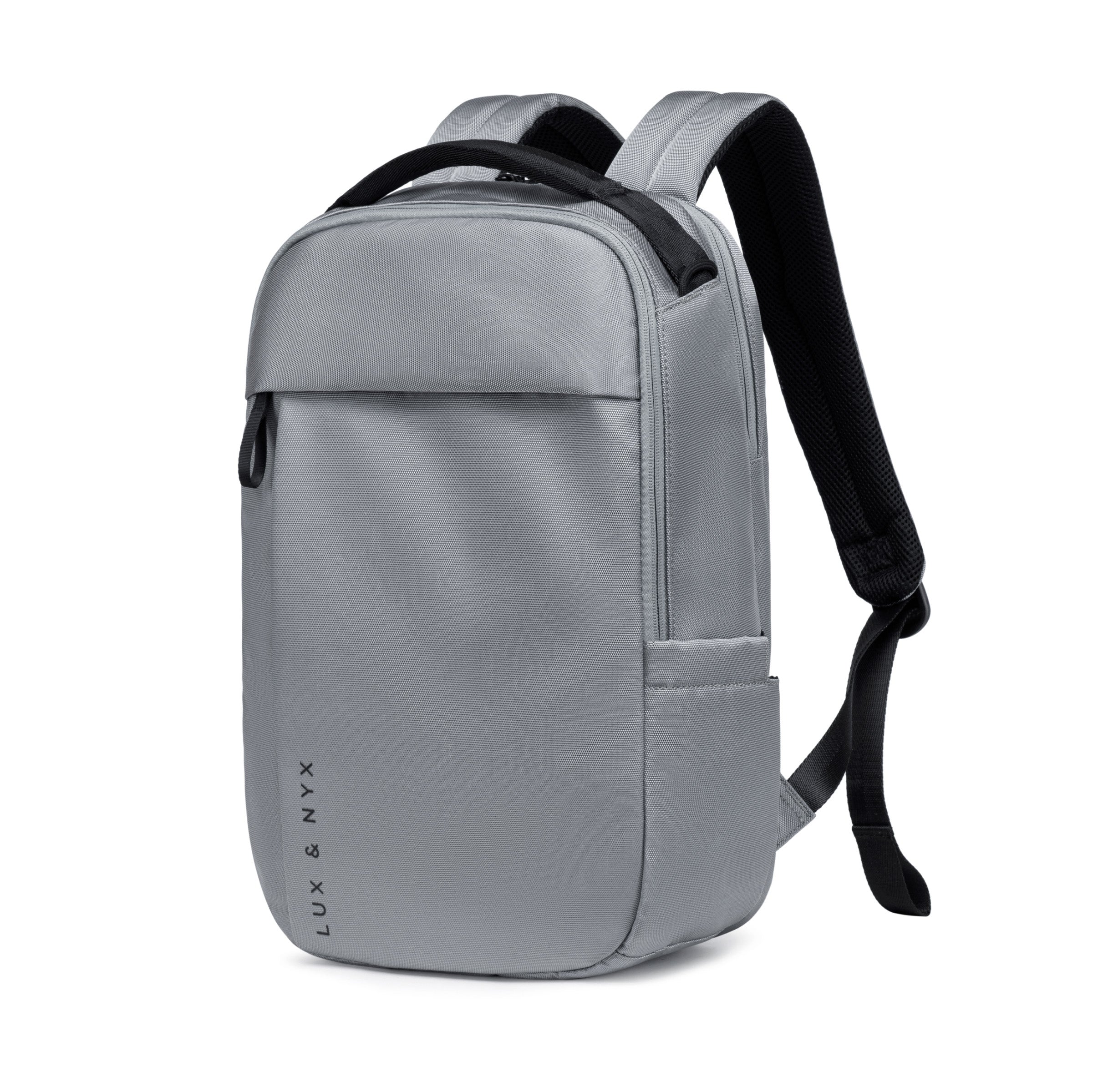 Lux & Nyx Purpose Backpack - 16" Laptop Backpack With Trolley Strap - Gray - Backpack Quarter View