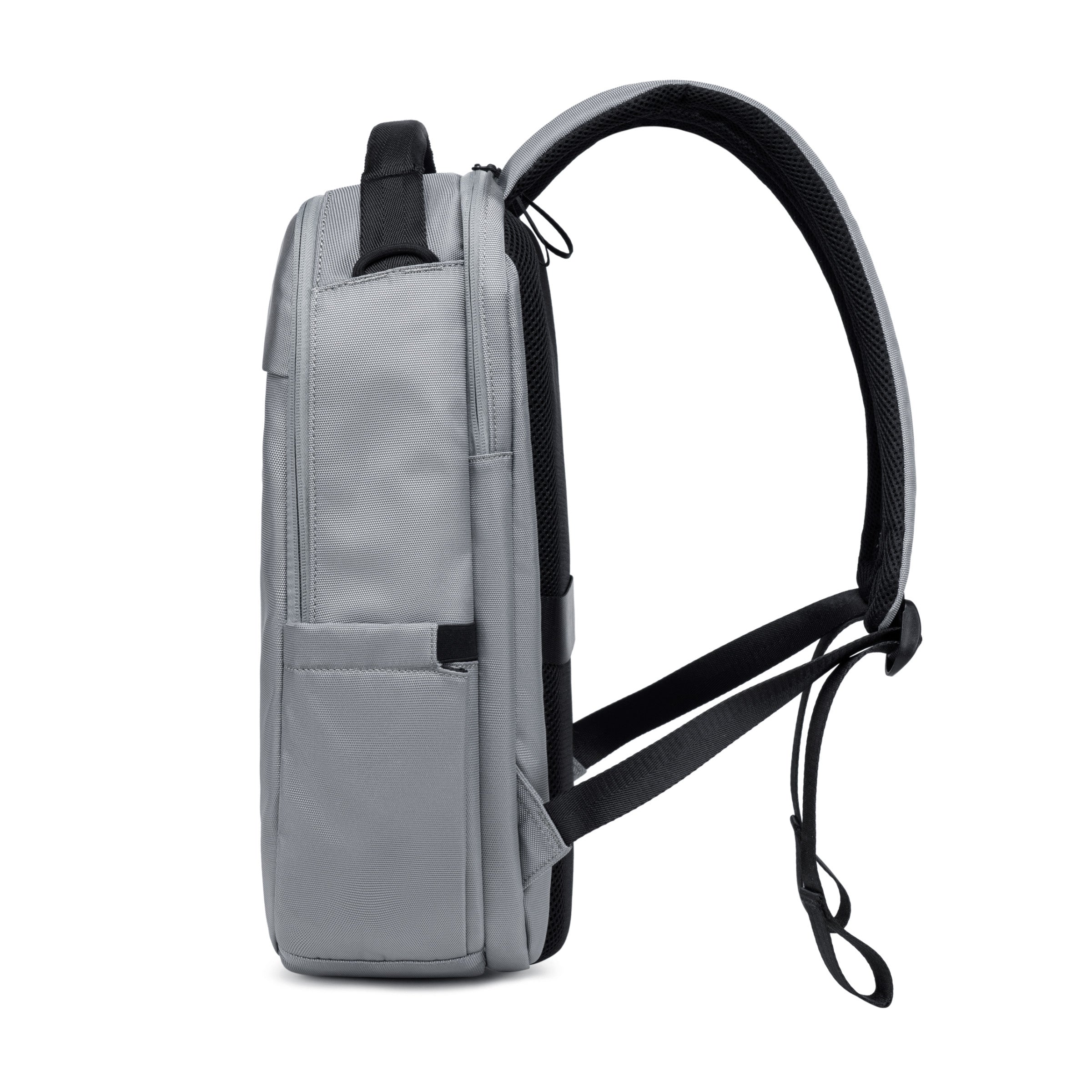 Lux & Nyx Purpose Backpack - 16" Laptop Backpack With Trolley Strap - Gray - Backpack Side View