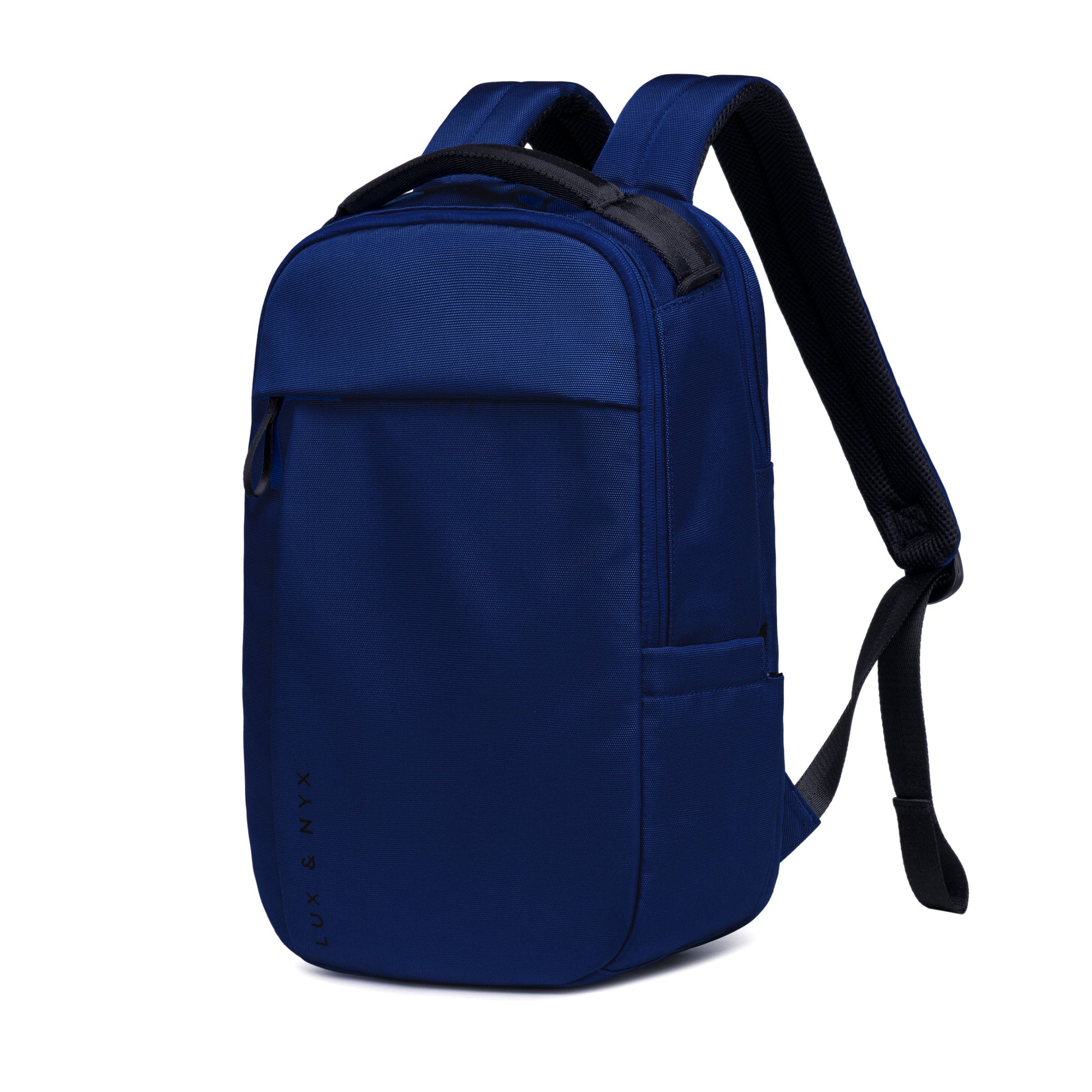 Navy Blue backpack with straps.
