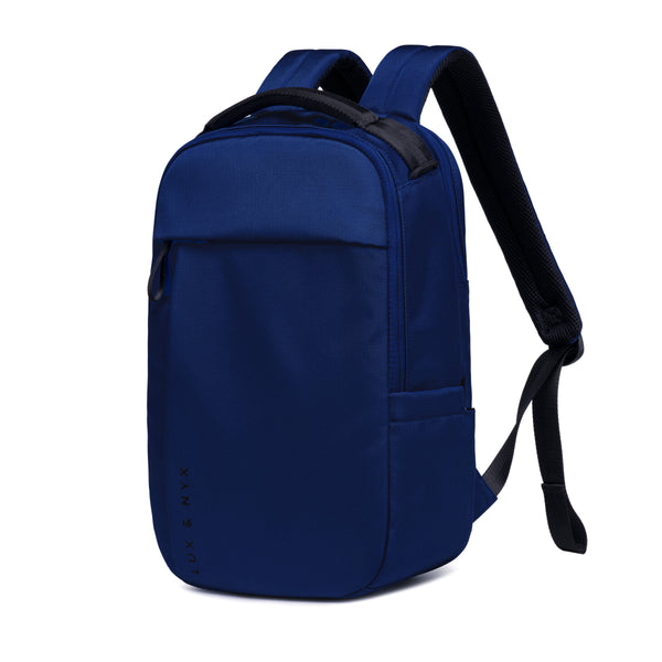 Navy Blue backpack with straps.