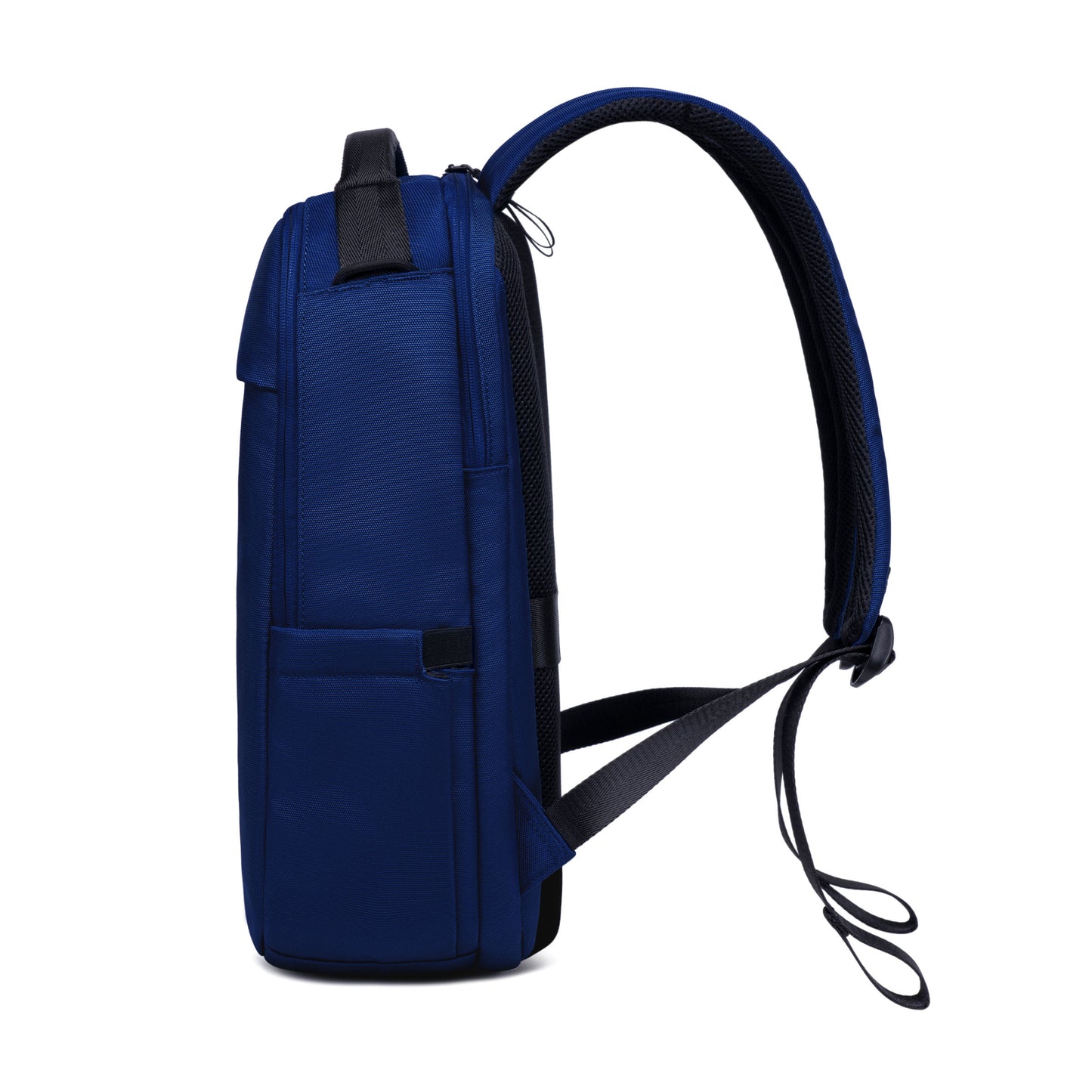 Navy Blue backpack with a strap.