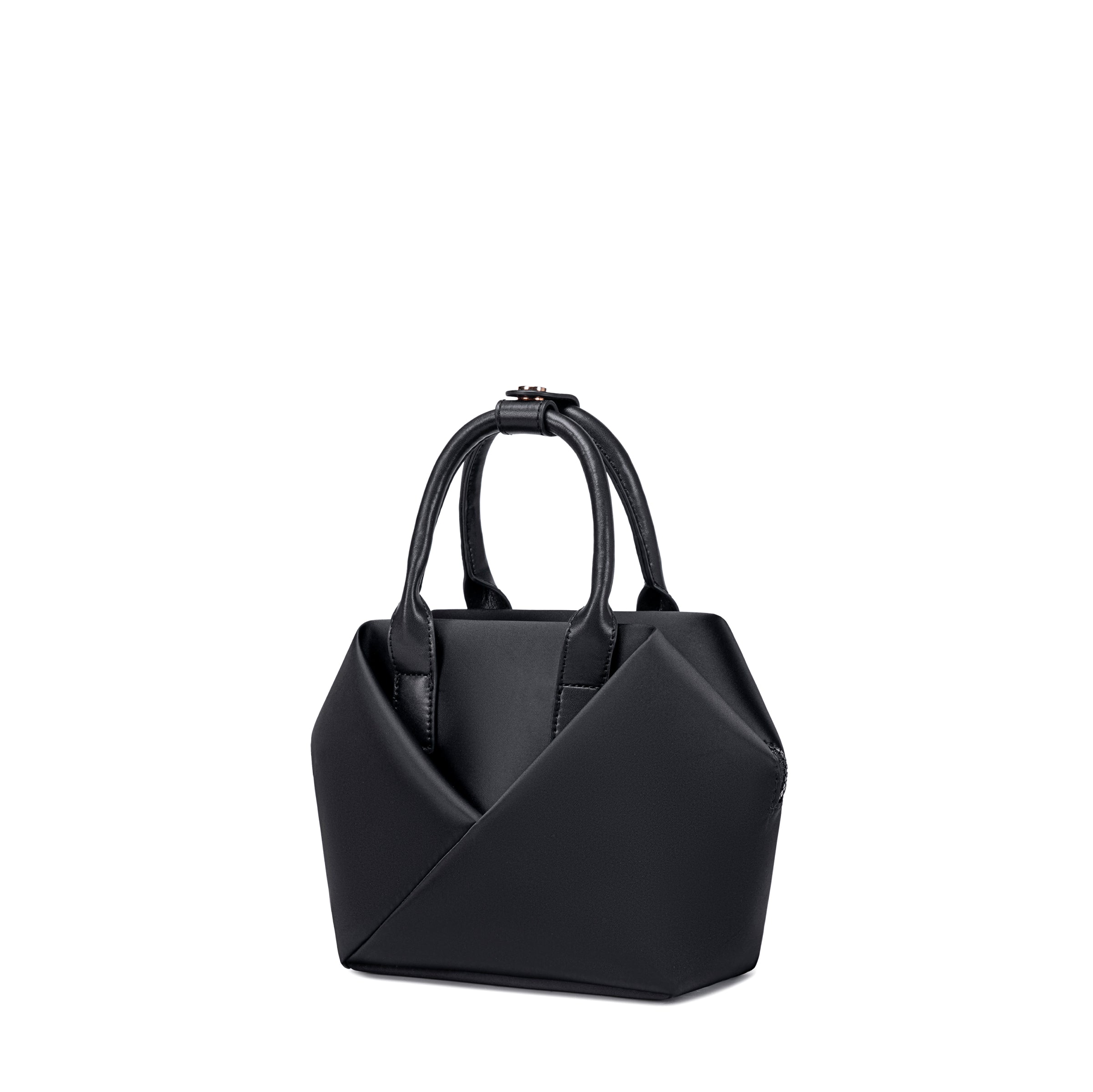 Lux & Nyx Small Origami Crossbody & Handbag Tote Ultra Matte - Black - Quarter View, Handbag Mode