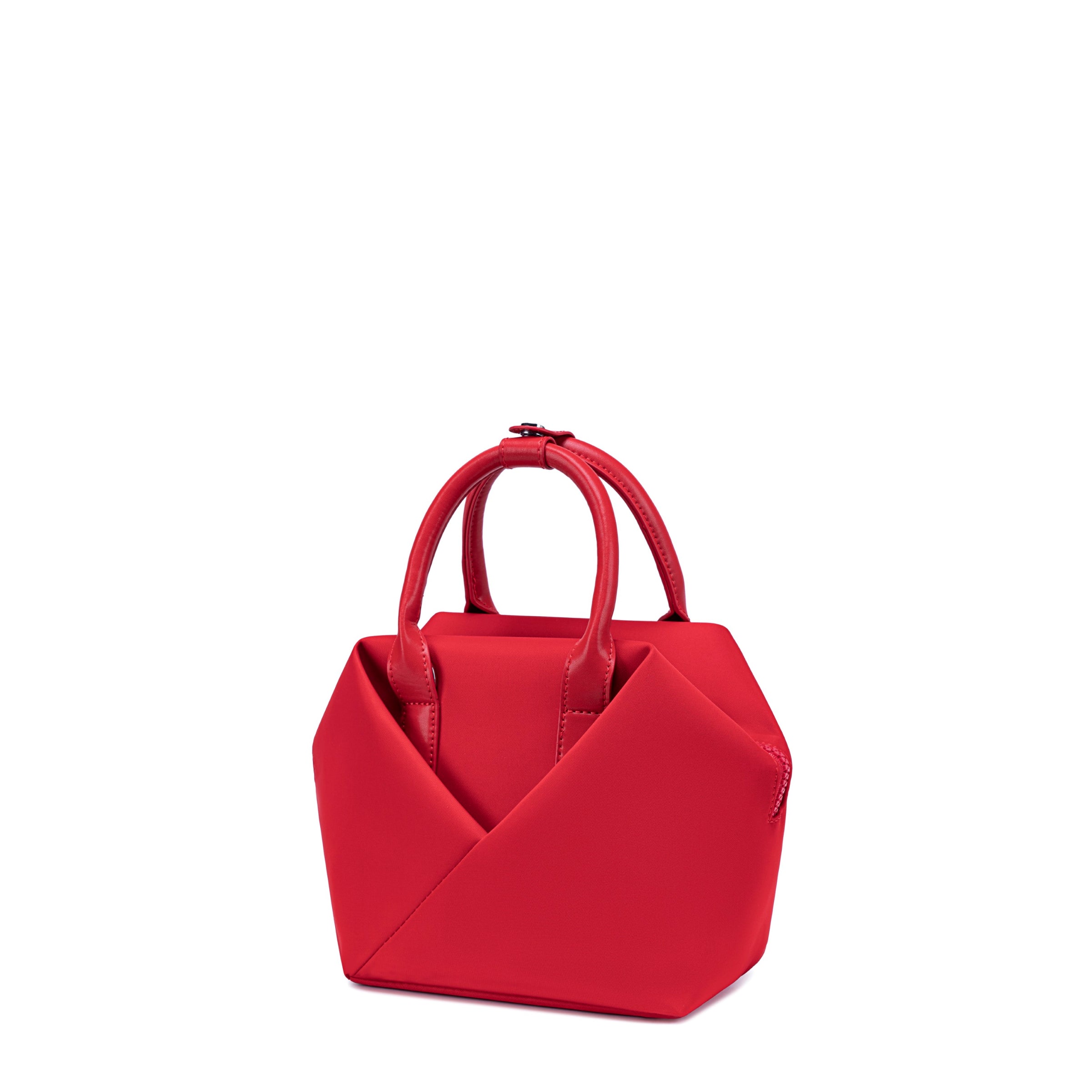 Lux & Nyx Small Origami Crossbody & Handbag Tote Ultra Matte - Cardinal Red - Quarter View, Handbag Mode
