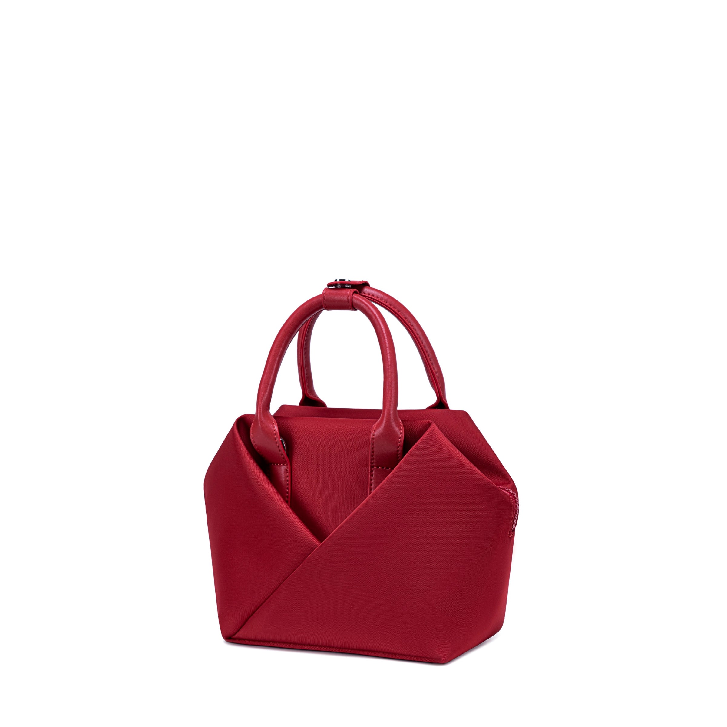 Lux & Nyx Small Origami Crossbody & Handbag Tote Ultra Matte - Crimson Red - Tote Quarter View, Handbag Mode