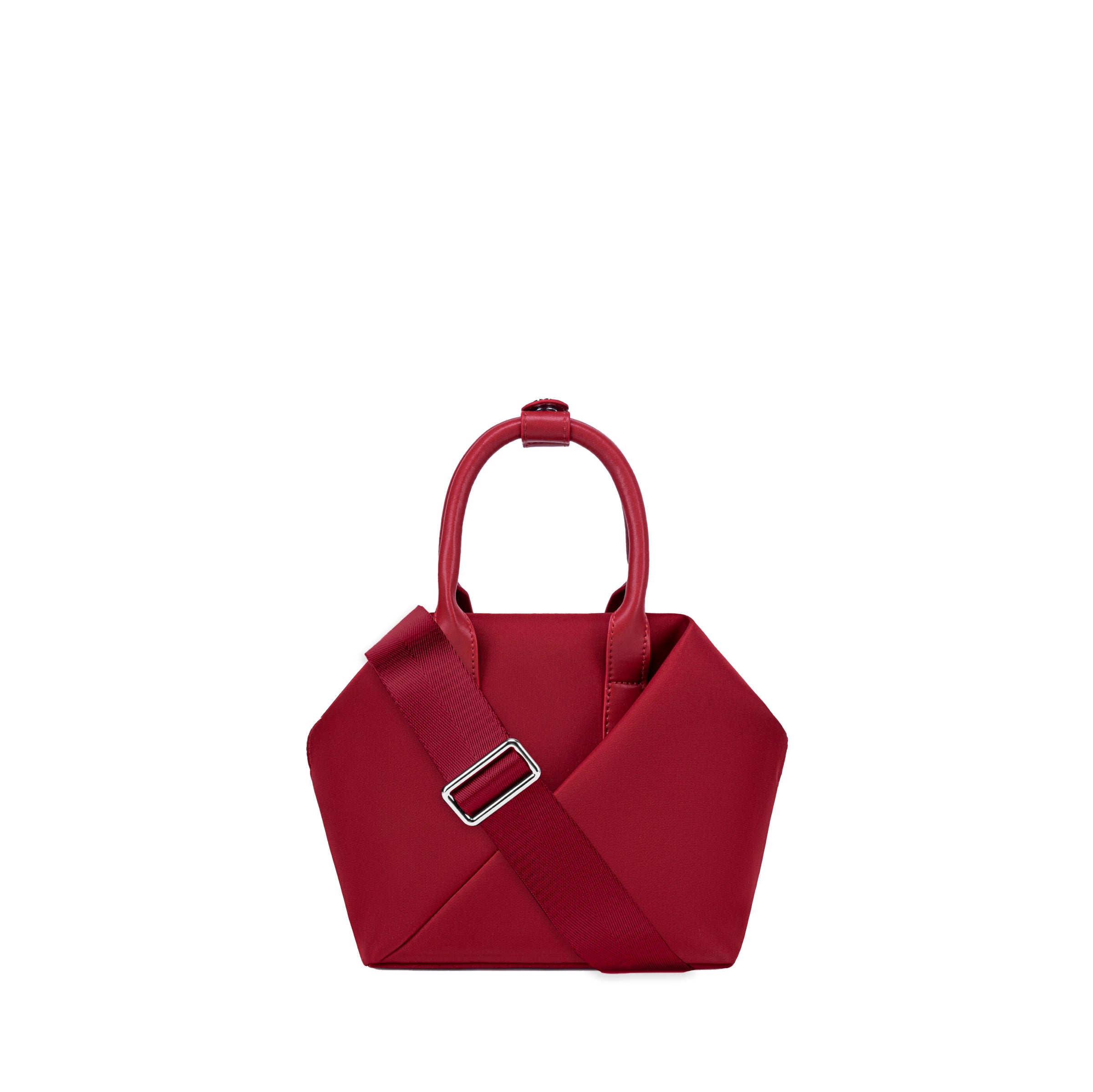 Lux & Nyx Small Origami Crossbody & Handbag Tote Ultra Matte - Crimson Red - Tote With Detachable Crossbody Strap, Handbag Mode