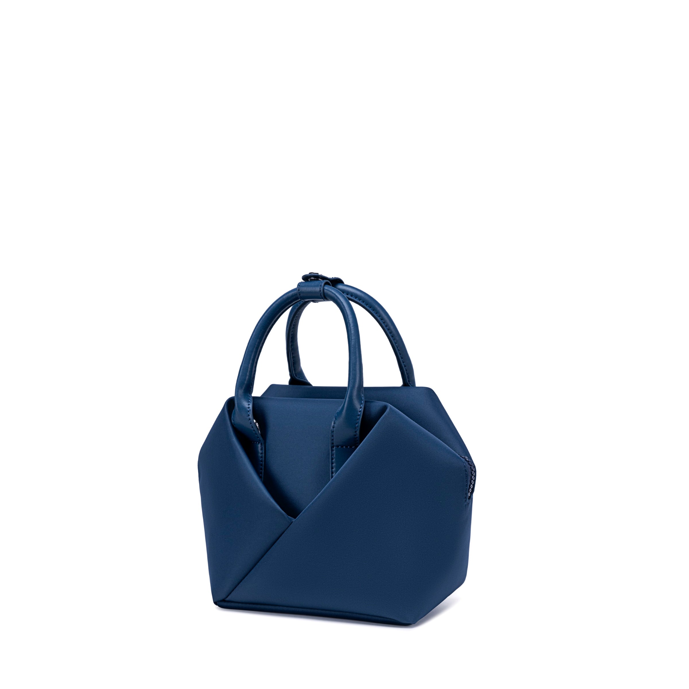 Lux & Nyx Small Origami Crossbody & Handbag Tote Ultra Matte - Navy Blue - Quarter View, Handbag Mode