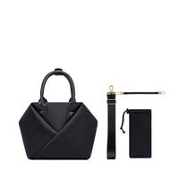 Lux & Nyx Small Origami Crossbody & Handbag Tote Ultra Matte - Black - Tote With Inclusions, Detachable Crossbody Strap, Water Bottle Holder Pouch, Key Strap or Water Bottle Holder Strap