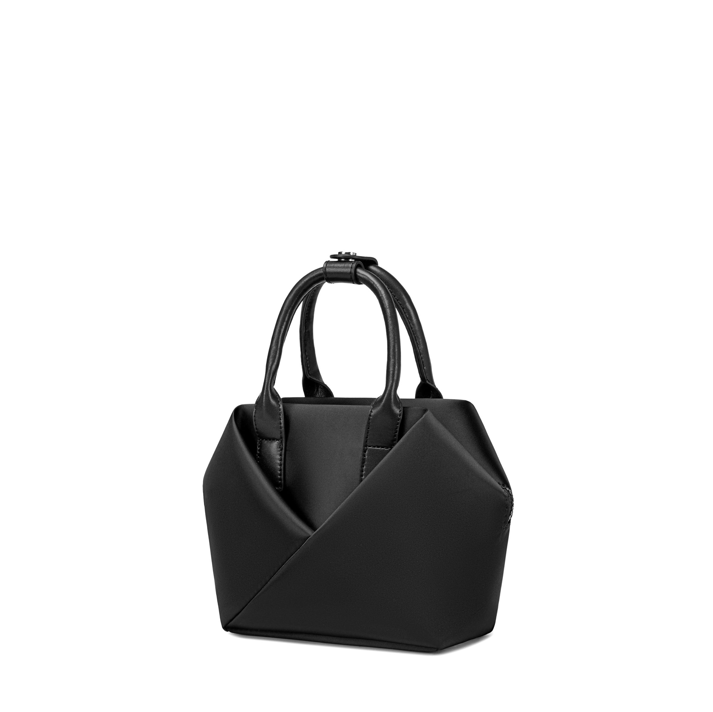 Lux & Nyx Small Origami Crossbody & Handbag Tote Ultra Matte - Black - Quarter View, Handbag Mode