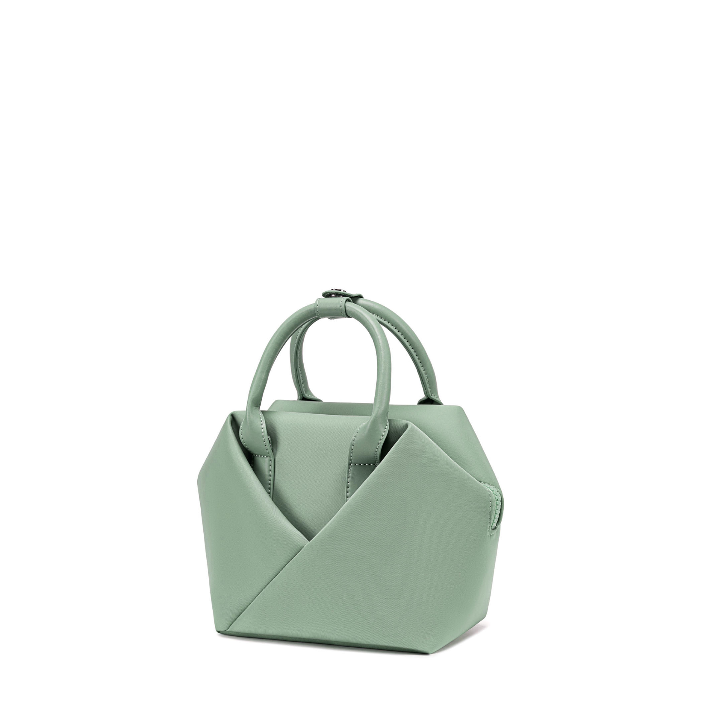 Lux & Nyx Small Origami Crossbody & Handbag Tote Ultra Matte - Sage Green - Quarter View, Handbag Mode