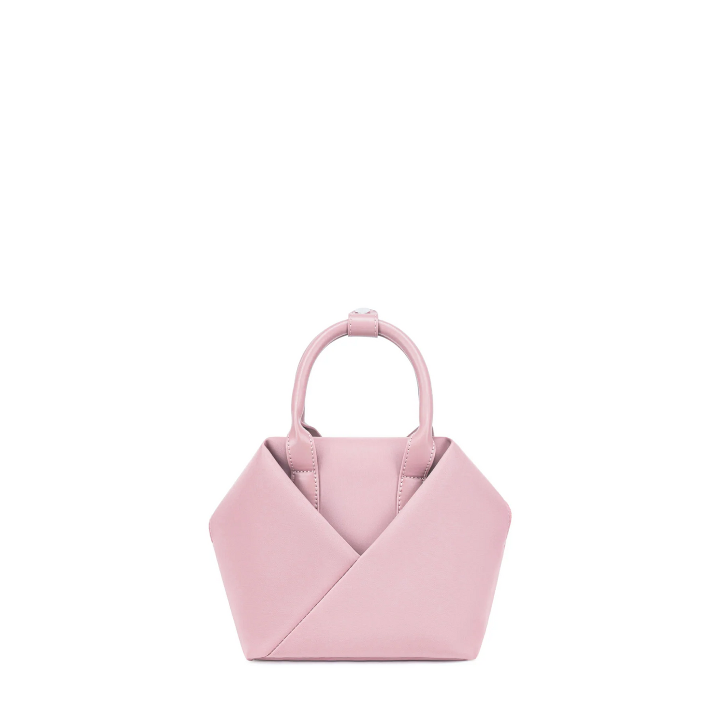 Lux & Nyx Small tote in Hopeful Pink, front view, showing the folded origami pocket and top handles.