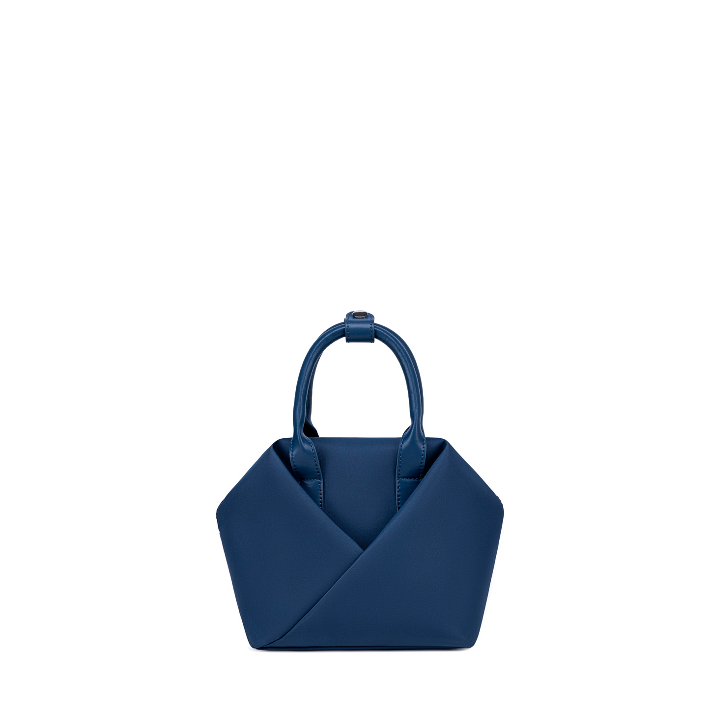 Lux & Nyx Small tote in Nacy, front view, showing the folded origami pocket and top handles.