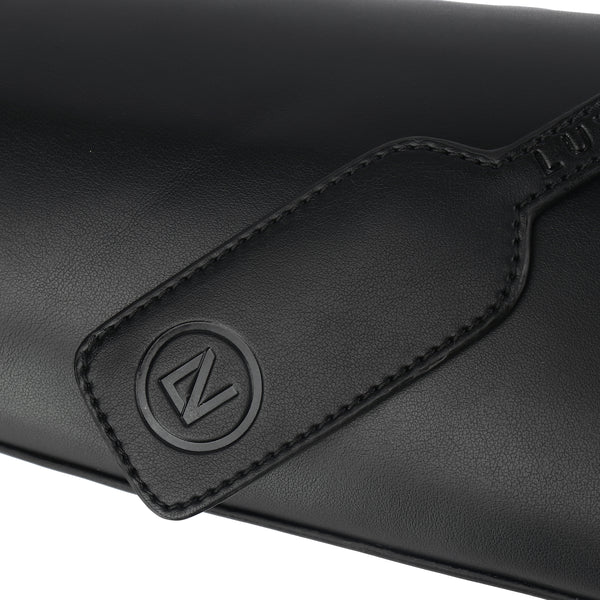 Lux & Nyx Wine Tote - Upcycled Leather - Removable Tag Detail