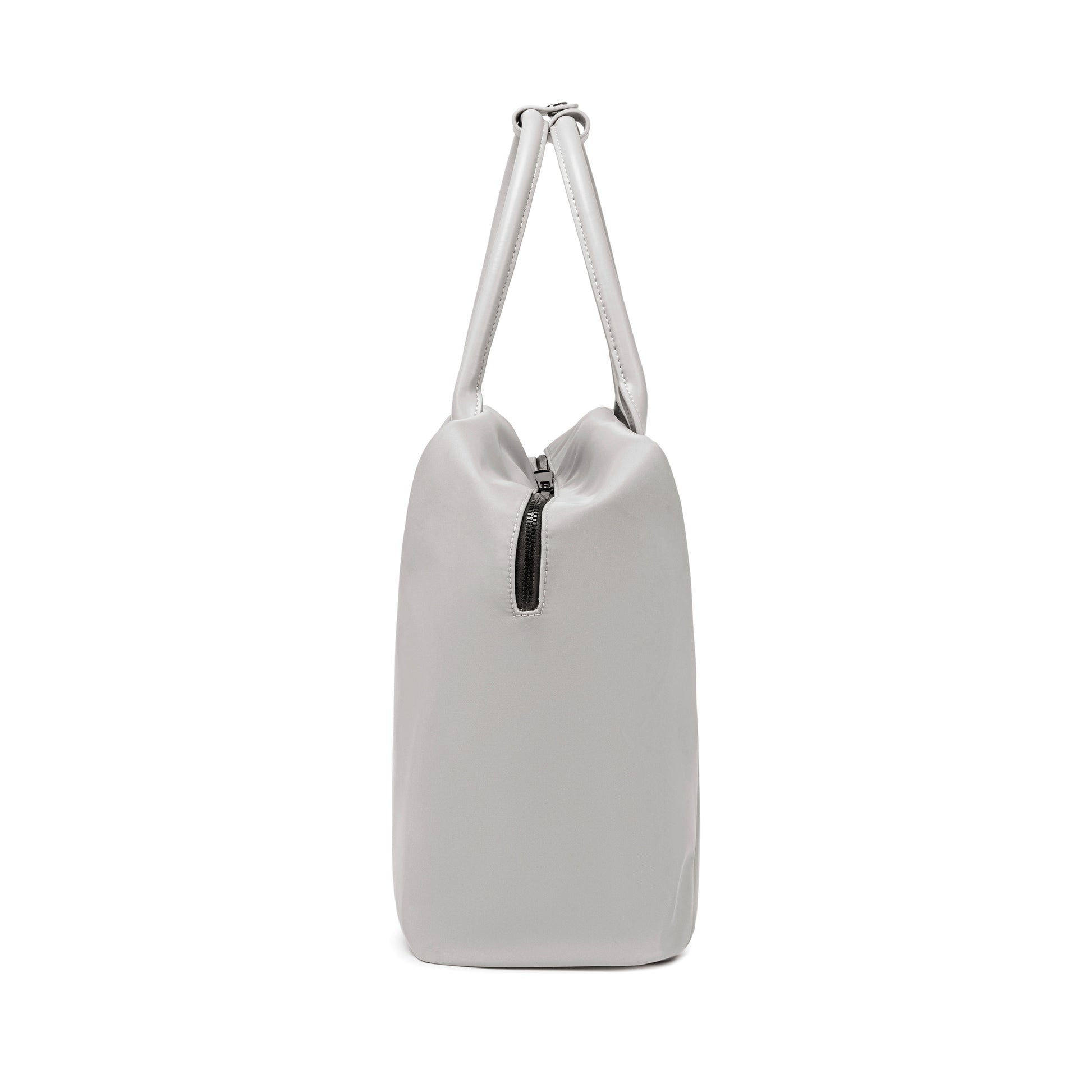 Lux & Nyx Large Origami Tote Ultra Matte - 15" Laptop Tote With Luggage Sleeve - Grey - Side View