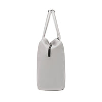 Lux & Nyx Large Origami Tote Ultra Matte - 15" Laptop Tote With Luggage Sleeve - Grey - Side View