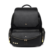 Lux & Nyx Zoe Backpack - 15" Laptop Backpack With Detachable 5-Way Wear Crossbody Clutch - Black - Backpack Front View